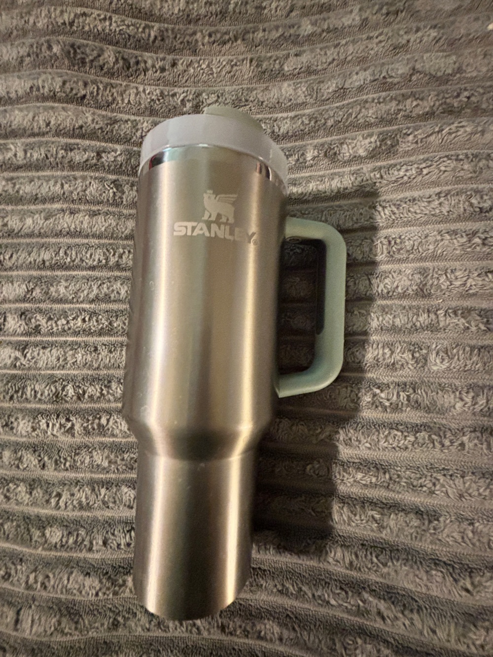 Stanley Silver Travel Bottle with Mint Handle